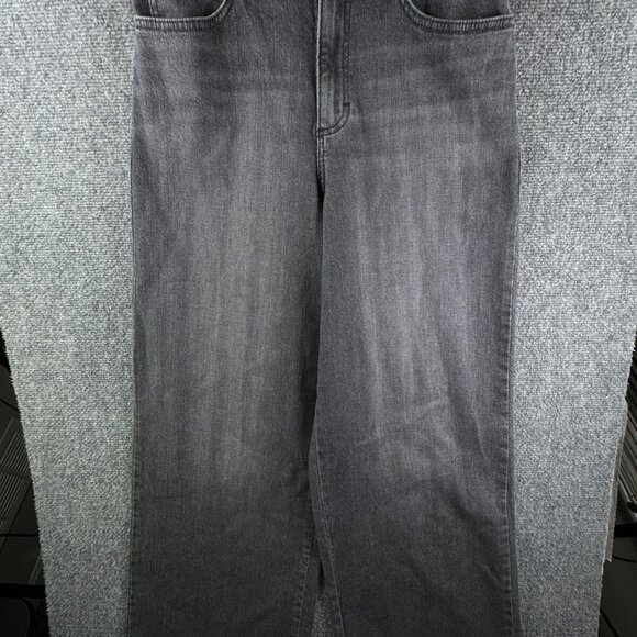 NWT Lee Charcoal Gray Women Wide Leg Flare Denim Jeans Pipes Cotton Blend 28 - Picture 1 of 16